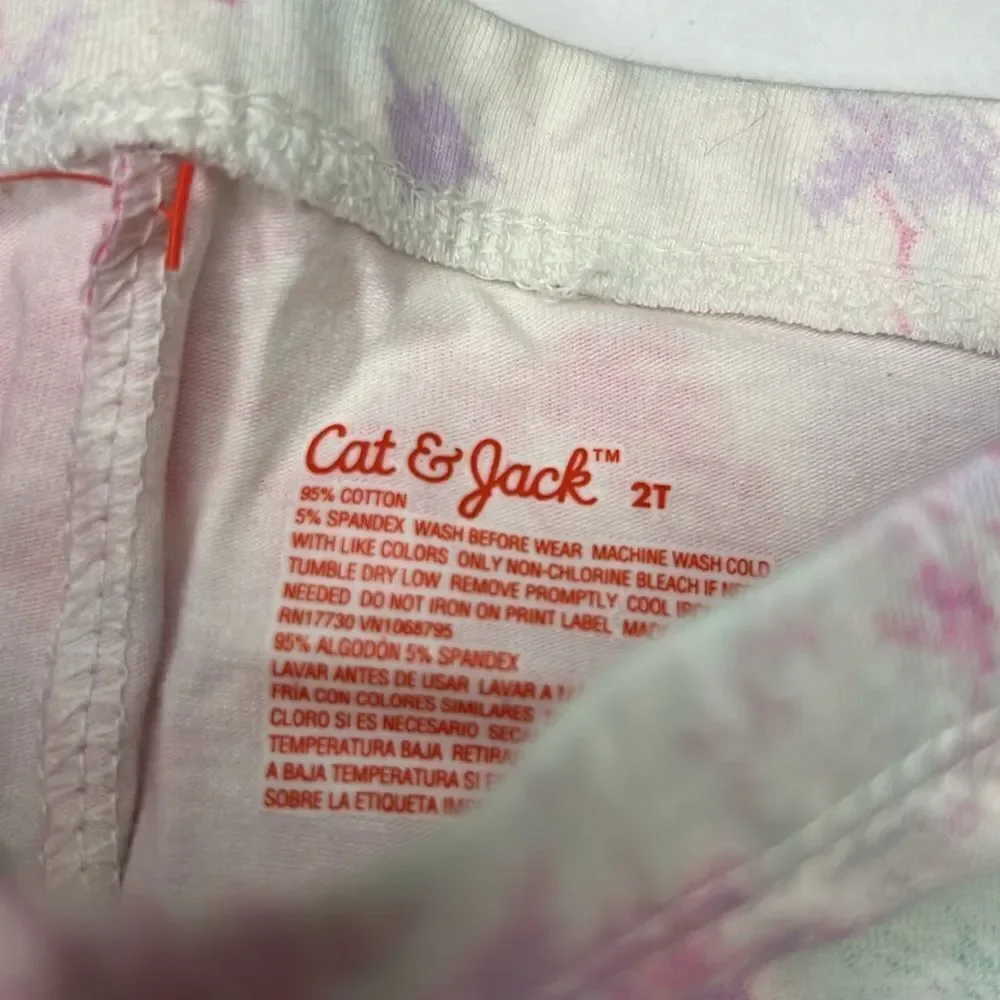 BUNDLE of 2 Cat & Jack Kids Durable Knee Printed Leggings  Size 2T